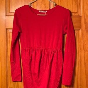 long sleeve red petro nila dress
